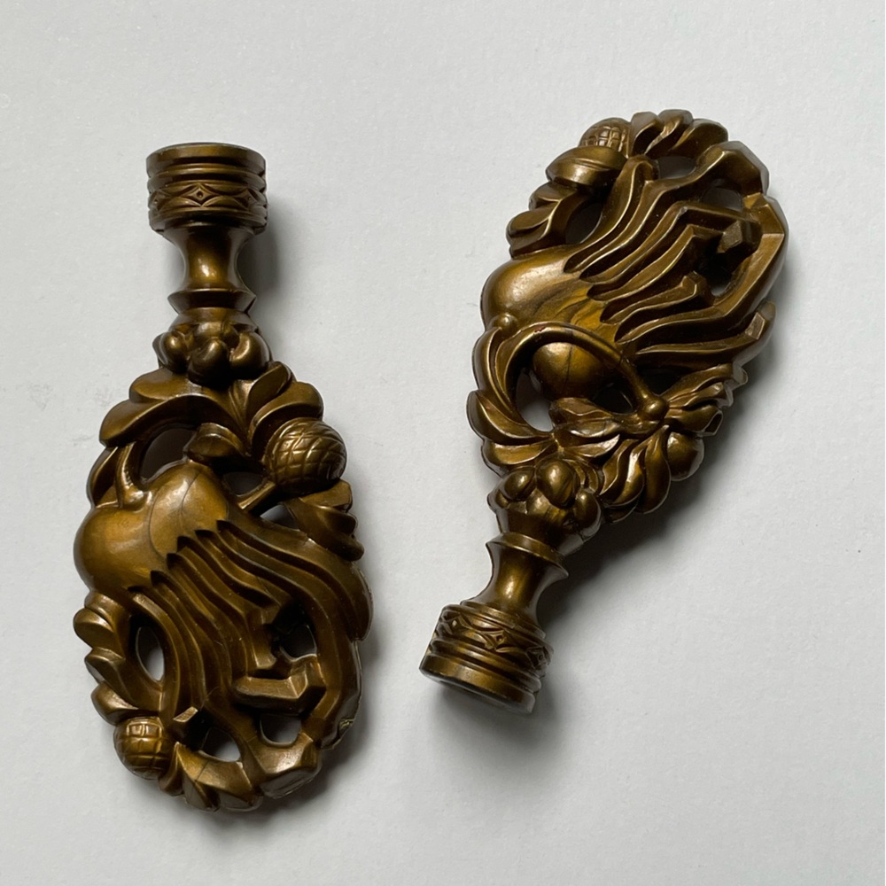 Mid Century Modern Large Filigree Style Lamp Finial Set - Picture 4 of 6